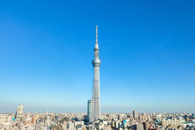 慰安旅行東京ツアーのスカイツリーの上空写真